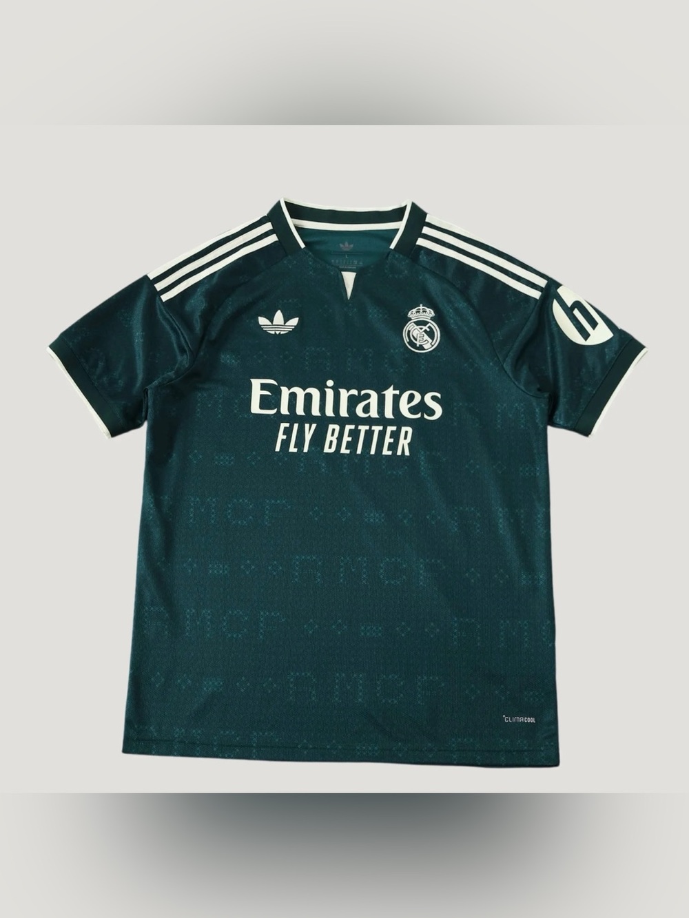 adidas Real Madrid Men's Deep Green Football Jersey with White Logos